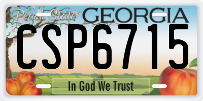 GA license plate CSP6715