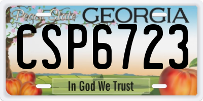GA license plate CSP6723