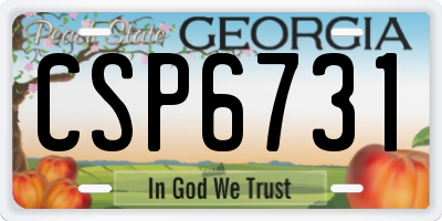 GA license plate CSP6731