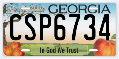 GA license plate CSP6734