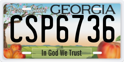 GA license plate CSP6736