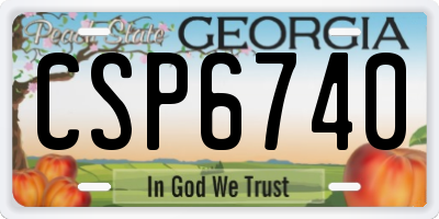 GA license plate CSP6740
