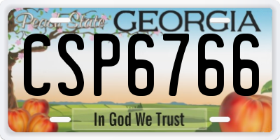 GA license plate CSP6766