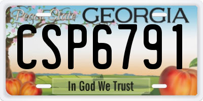 GA license plate CSP6791