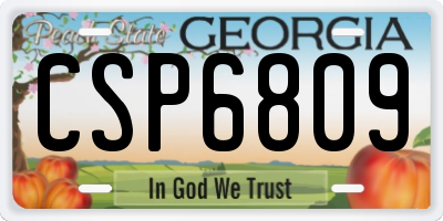 GA license plate CSP6809