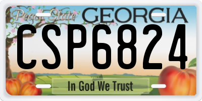 GA license plate CSP6824