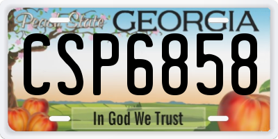 GA license plate CSP6858