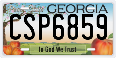 GA license plate CSP6859