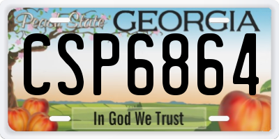 GA license plate CSP6864
