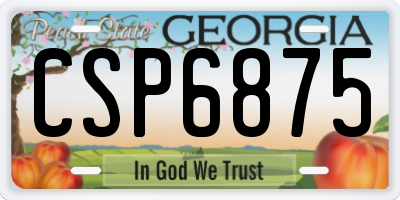 GA license plate CSP6875