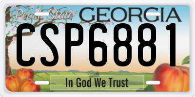 GA license plate CSP6881