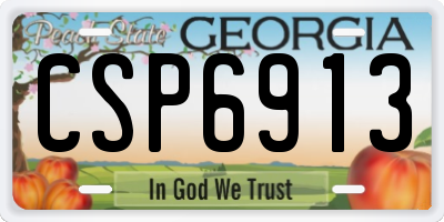 GA license plate CSP6913
