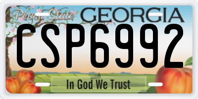 GA license plate CSP6992