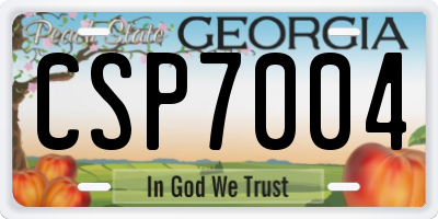 GA license plate CSP7004