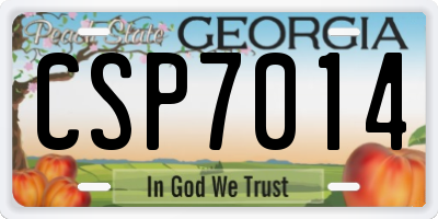 GA license plate CSP7014
