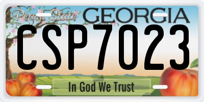 GA license plate CSP7023
