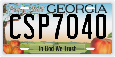 GA license plate CSP7040