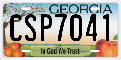 GA license plate CSP7041