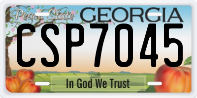GA license plate CSP7045