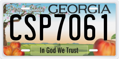 GA license plate CSP7061