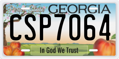 GA license plate CSP7064