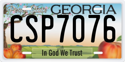 GA license plate CSP7076