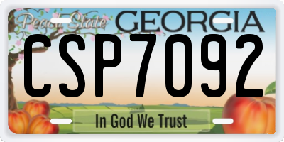 GA license plate CSP7092