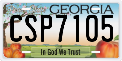 GA license plate CSP7105
