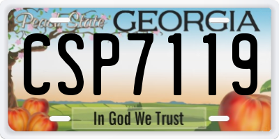 GA license plate CSP7119