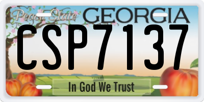 GA license plate CSP7137