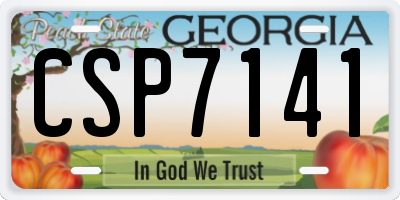 GA license plate CSP7141