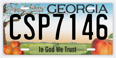 GA license plate CSP7146