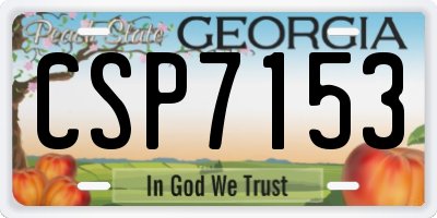 GA license plate CSP7153