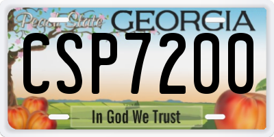 GA license plate CSP7200