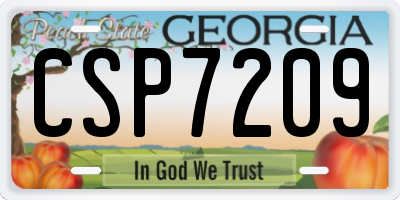 GA license plate CSP7209