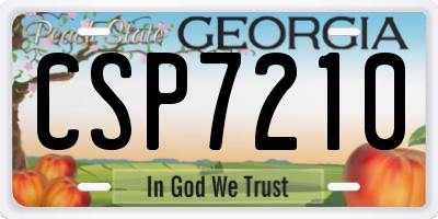 GA license plate CSP7210