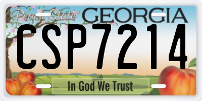 GA license plate CSP7214