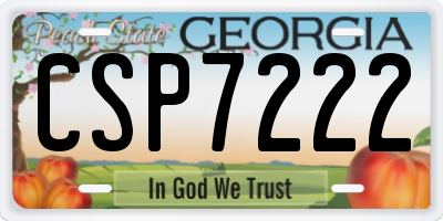 GA license plate CSP7222
