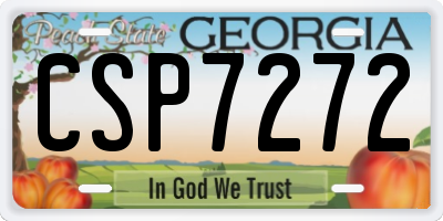 GA license plate CSP7272