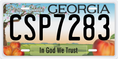 GA license plate CSP7283
