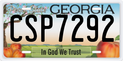 GA license plate CSP7292