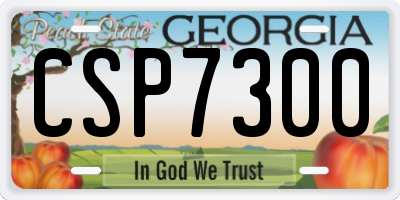 GA license plate CSP7300
