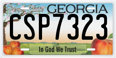GA license plate CSP7323