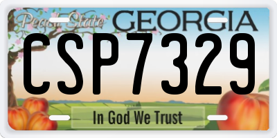 GA license plate CSP7329