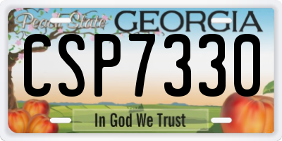 GA license plate CSP7330