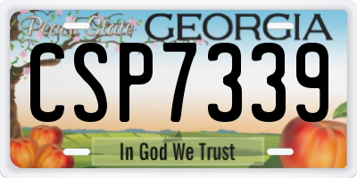 GA license plate CSP7339