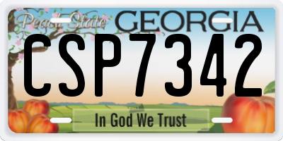 GA license plate CSP7342