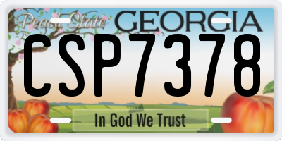 GA license plate CSP7378