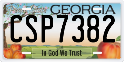 GA license plate CSP7382