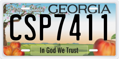 GA license plate CSP7411